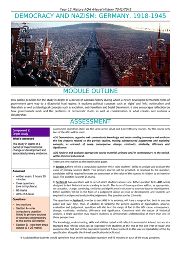 Module Outline AQA 20 Democracy & Nazism