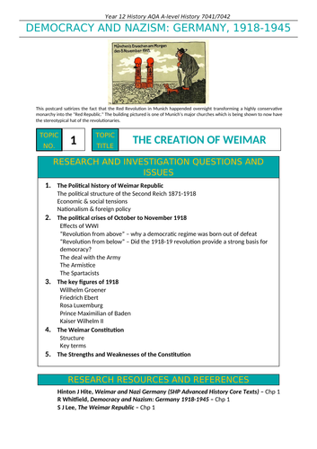 Note Outline Templates Weimar Germany