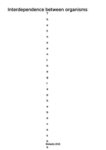 Interdependence - predator/prey graph - pyramid biomass
