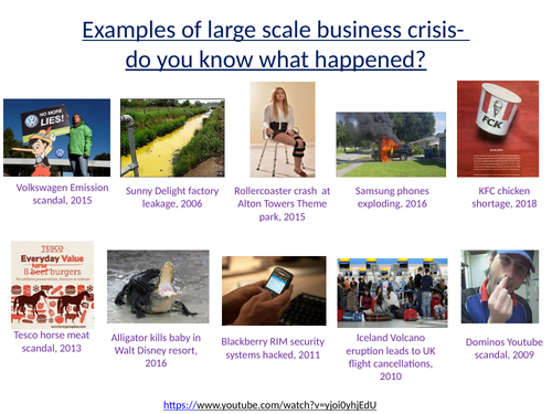 Crisis management examples task