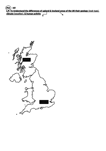 Upland lowland uses characteristics geography gcse ks3 OCR AQA