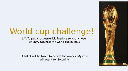 World cup bid challenge