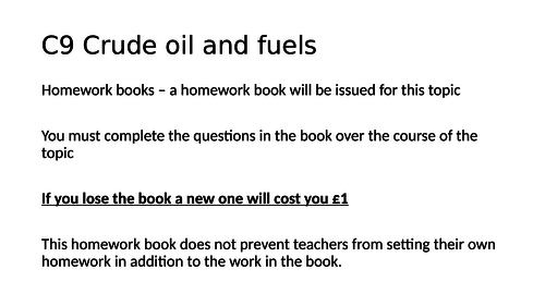 AQA C9 Crude oil and fuels - all lessons