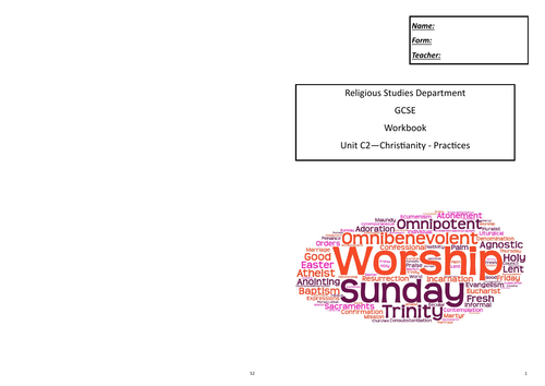 Eduqas GCSE RS Component 2 - Christianity Practices Workbook