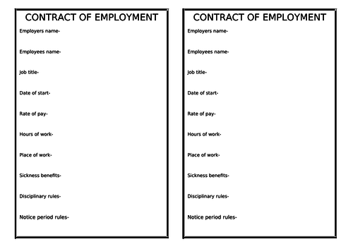 contract of employment task