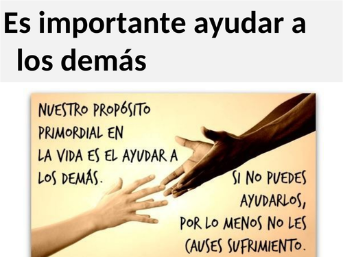AQA GCSE Spanish Es Importante Ayudar A Los Demás