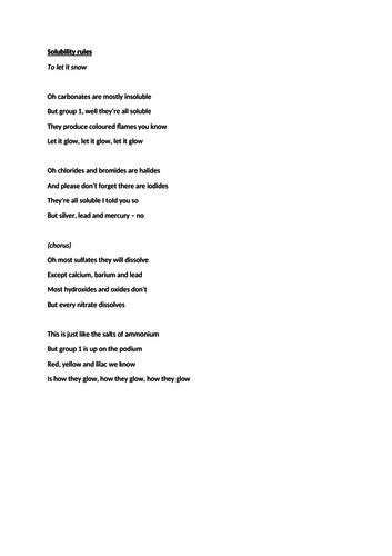 solubility rules song