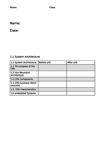 1.1 System Arhitecture Worksheet