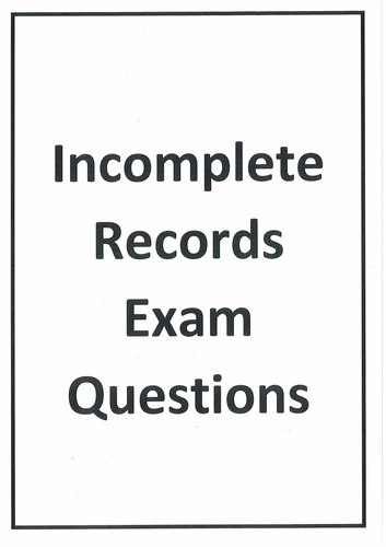AQA Accounting A-Level (NEW) - 3.14 Accounting for organisations with incomplete records QUESTIONS