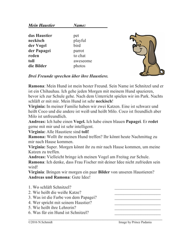 Mein Haustier Einfache Lesung auf Deutsch: German Beginner Reading: My Dog