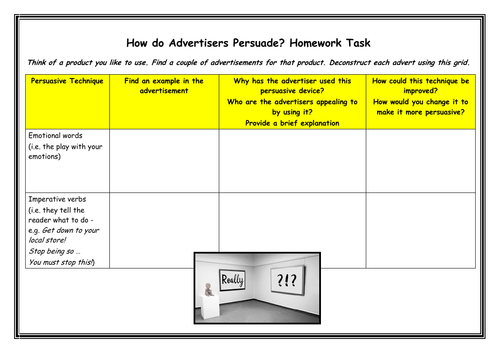 Persuasive Language in Adverts - HW Task