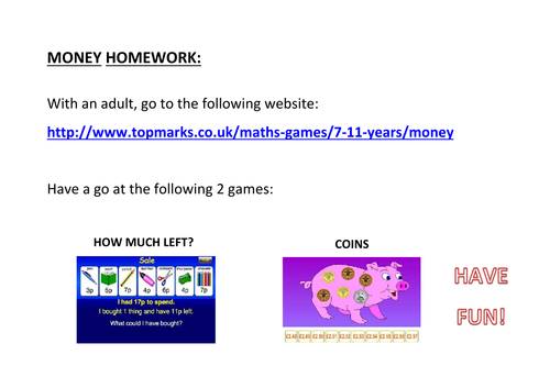 Homework games ks1 picture
