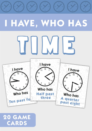 I Have, Who Has? Telling Time Game | ESL Time Vocabulary Activity