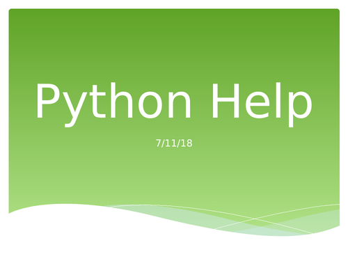 Python Basics Help