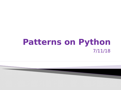 Patterns On Python (Lesson)