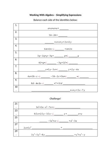 Working With Algebra