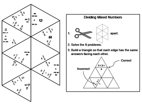 Dividing Mixed Numbers Game: Math Tarsia Puzzle