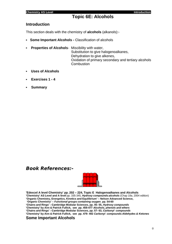 Edexcel chemistry Topic 6E: Alcohols