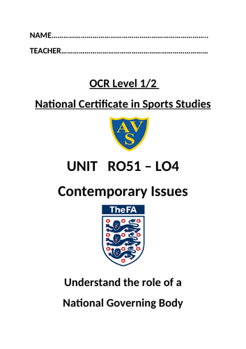 OCR National Certificate in Sports Studies R051 L04 student booklet