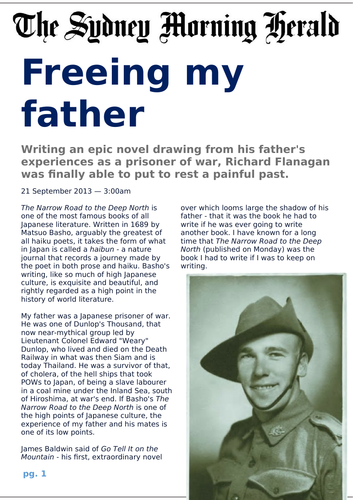 Newspaper article - Freeing my father