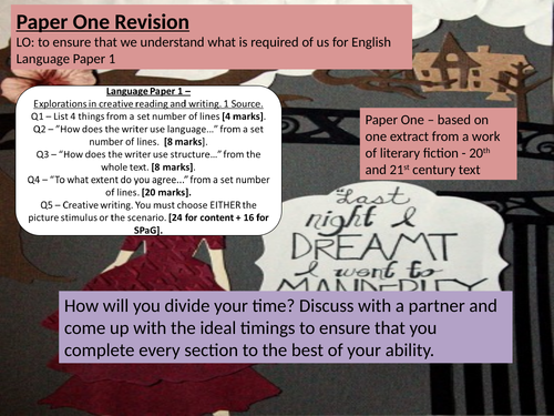 (KS4 10/11) Language Paper 1 Q1-4 'Rebecca'