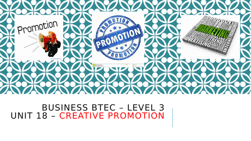btec business level 3 unit 18 creative promotion assignment 2