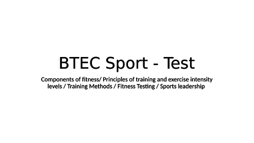 BTEC Sport/GCSE PE Test