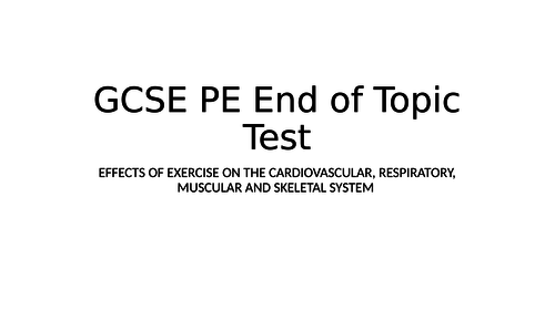 GCSE PE/BTEC Sport test