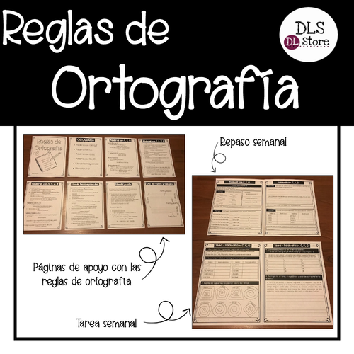 Reglas Ortográficas - Spelling Rules, 4 weeks of Daily practice and Homework