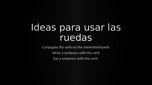 Spanish Verb wheels (for Alevel)