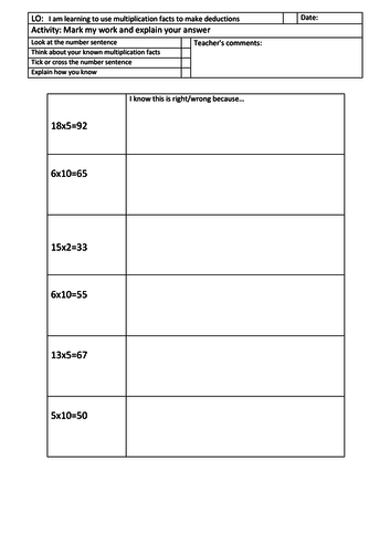 Learning to use multiplication facts and arrays.