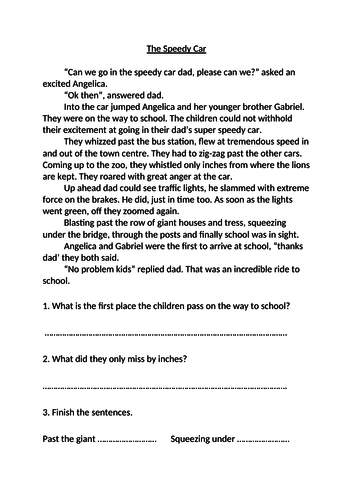 Literacy:  Read and Question Answer