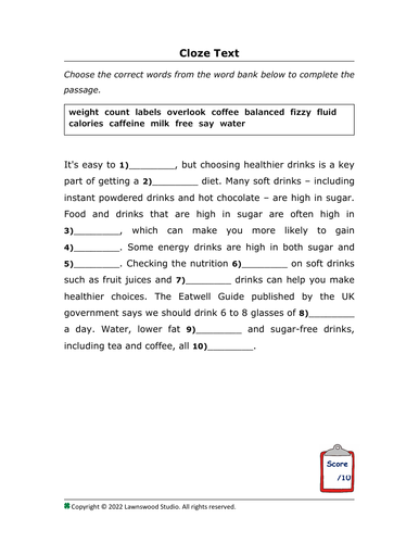11+ Exam Verbal Reasoning - Cloze Exercise with Answers