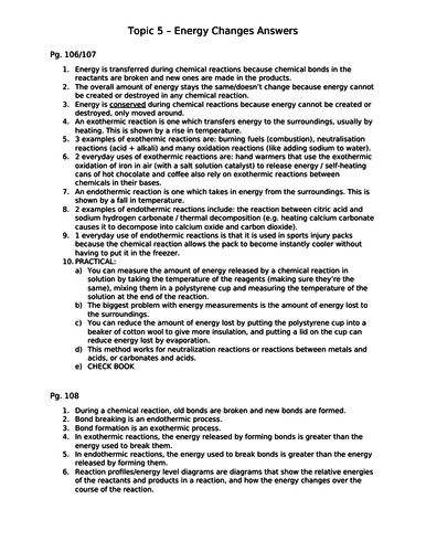 Energy Changes Paper 1 NEW AQA 9-1 GCSE CHEMISTRY ALL POSSIBLE QUESTIONS & ANSWERS