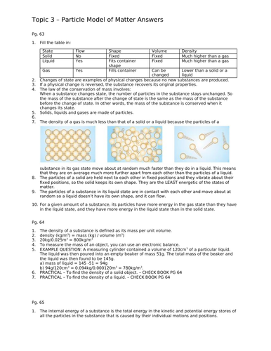 Particle Model Of Matter Paper 1 New Aqa 9 1 Gcse Physics All Possible Questions And Answers 4083