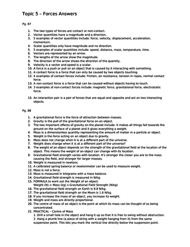Forces Paper 2 NEW AQA 9-1 GCSE PHYSICS ALL POSSIBLE QUESTIONS & ANSWERS