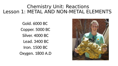 Key Stage 3, Introduction to Periodic Table