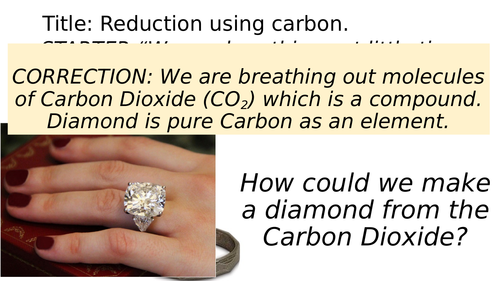 Key Stage 3, introduction, Redox, Extraction with Carbon