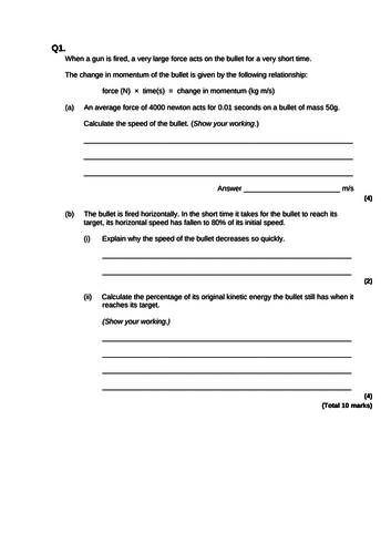 2018 AQA GCSE Physics unit 1 (P1): Power and Work Done L4