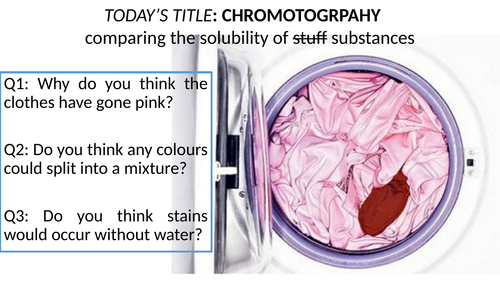 Chromatography Lesson, M&Ms, Rocksalt introduction