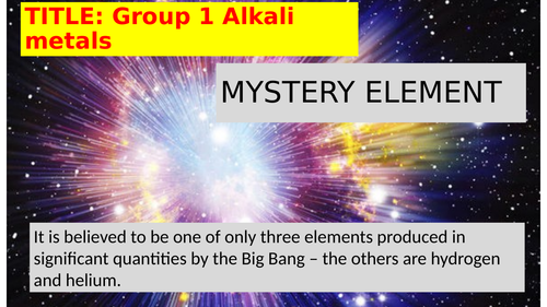 Group 1 Alkali Metals Practicals