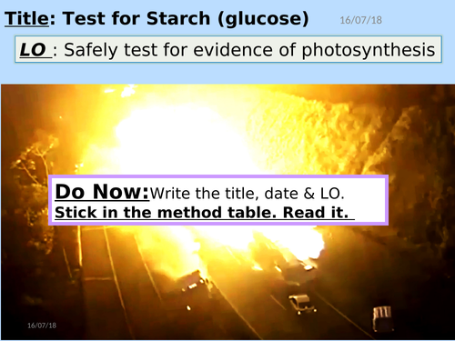 Test for Starch, Practical, using Ethanol