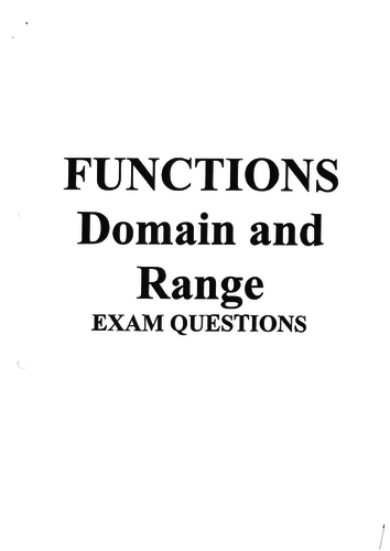Domain and Range of Functions