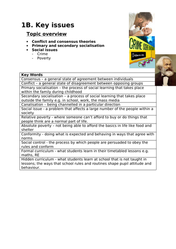 GCSE SOCIOLOGY KEY TERMS UNIT COVER PAGE METHODS AND MAIN THEMES AND ISSUES