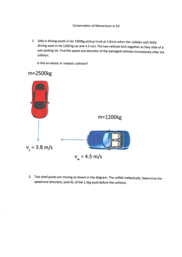 Conservation of Momentum in 2D and Collisions