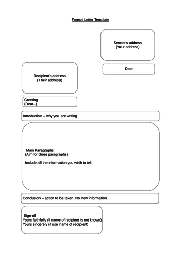 Formal Letter Template Primary School High School Year 7 8