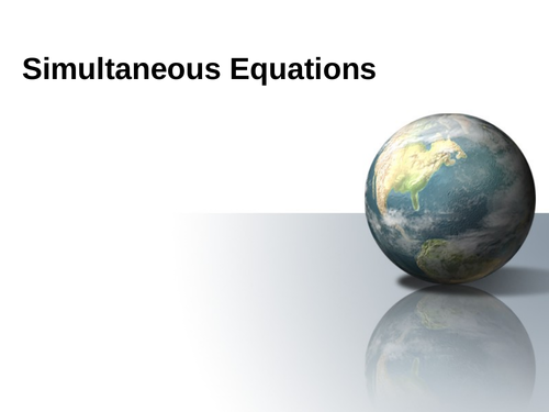 Simultaneous Equations.