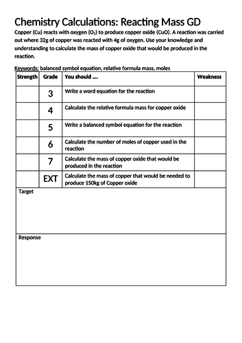 Chemistry Trilogy Grade Descriptors