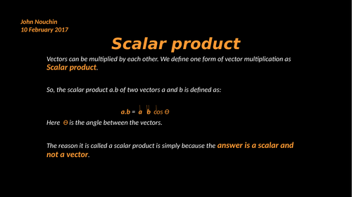 Scalar product