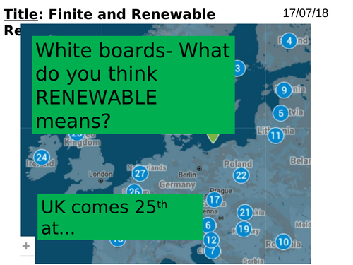 Finite or Renewable Resources (Using Resources) Sustainable Development